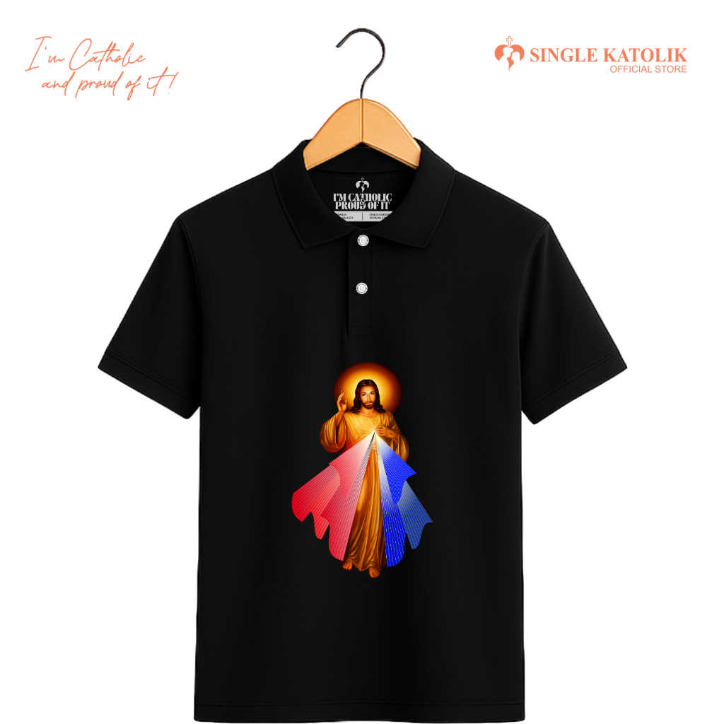 YESUS KERAHIMAN ILAHI [KAOS POLO/KAOS BERKERAH] - Kaos Rohani – Bahan  Premium – Tidak Mudah Kusut -