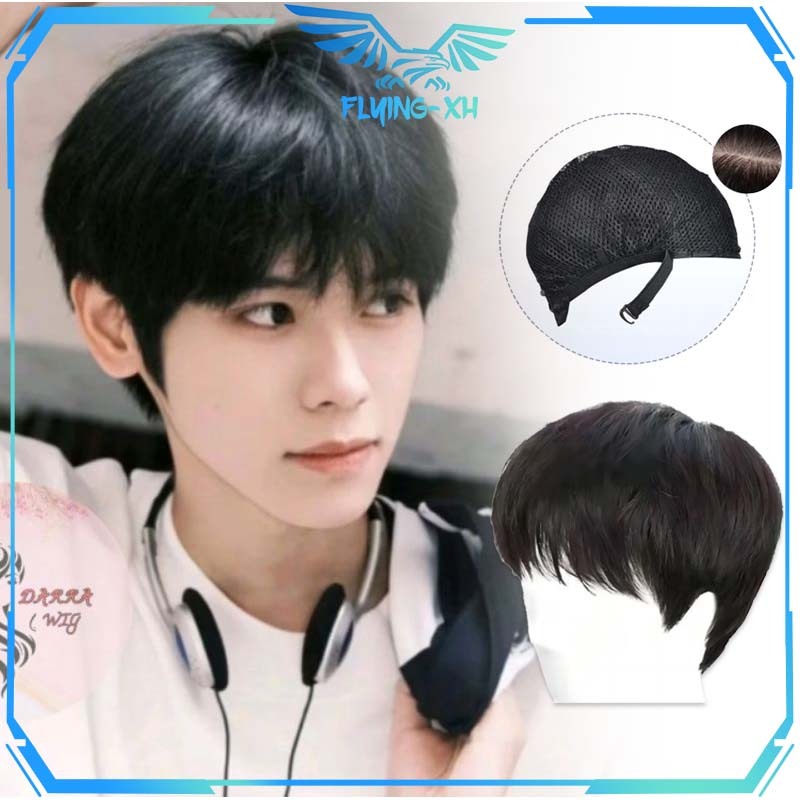 Rambut Palsu Cowok / Wig Rambut Pria Pendek / Rambut Palsu Pria Korea / Rambut Palsu Cowok / Wig Cow