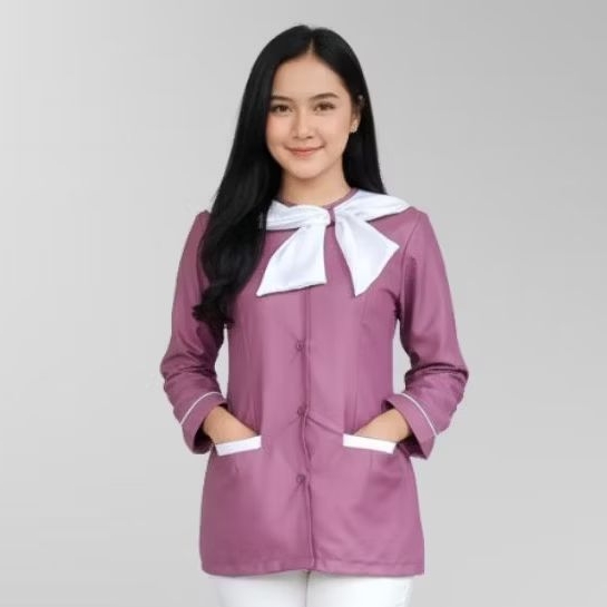 Atasan Baju Seragam Suster/Seragam nanny/ SERAGAM ART/ SERAGAM KLINIK/ SERAGAM RUMAH SAKIT/ SERAGAM 