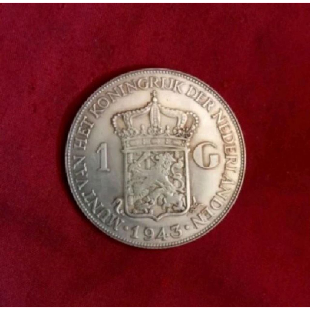 koin kuno nederland wilhelmina belanda replika 1 gulden