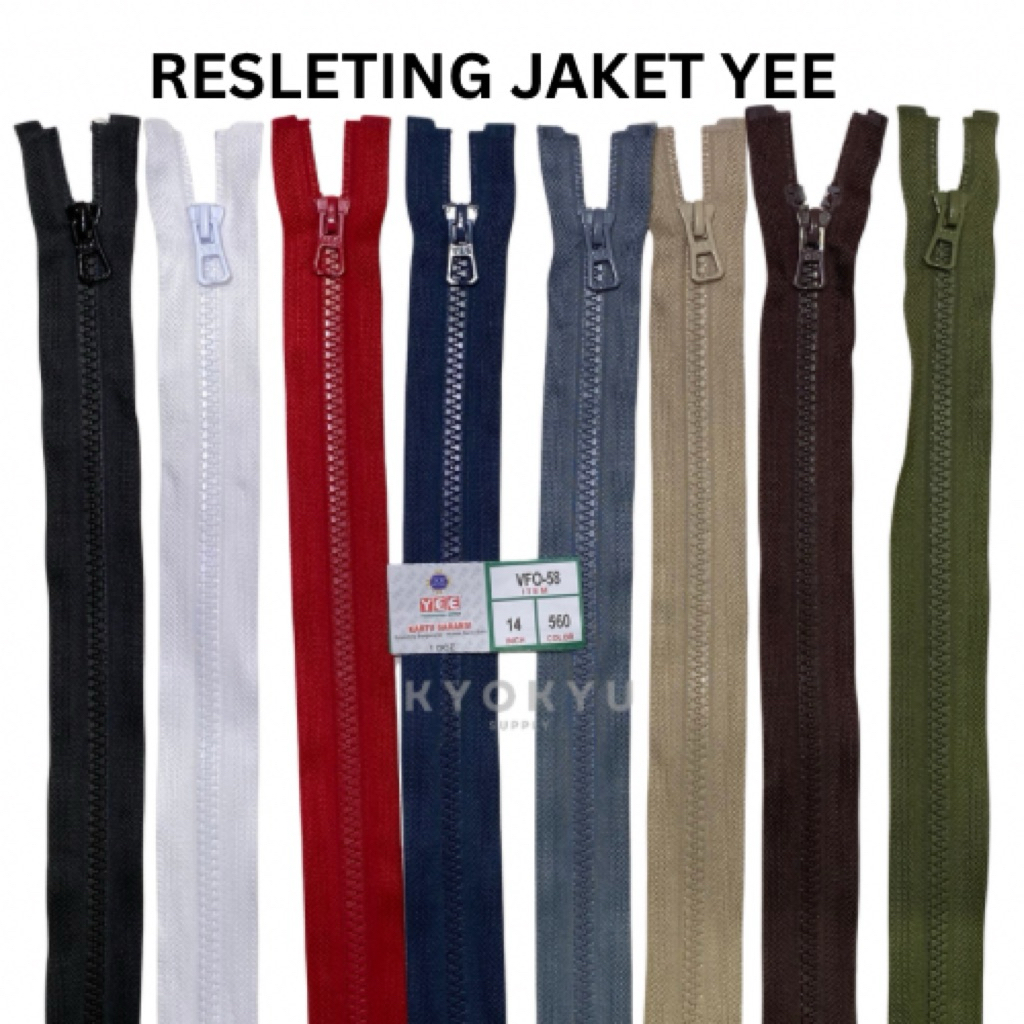 Resleting Jaket Vislon / Resleting Jaket Gigi Kasar Merk YEE | Lusinan
