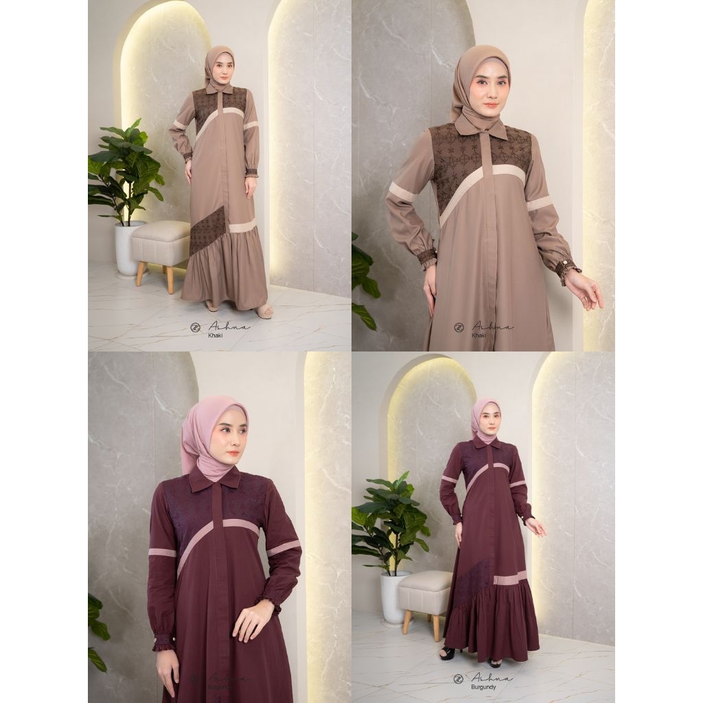 Ashna dress by zalifa, gamis zalifa, gamis polos. gamis zalifa, gamis cantik