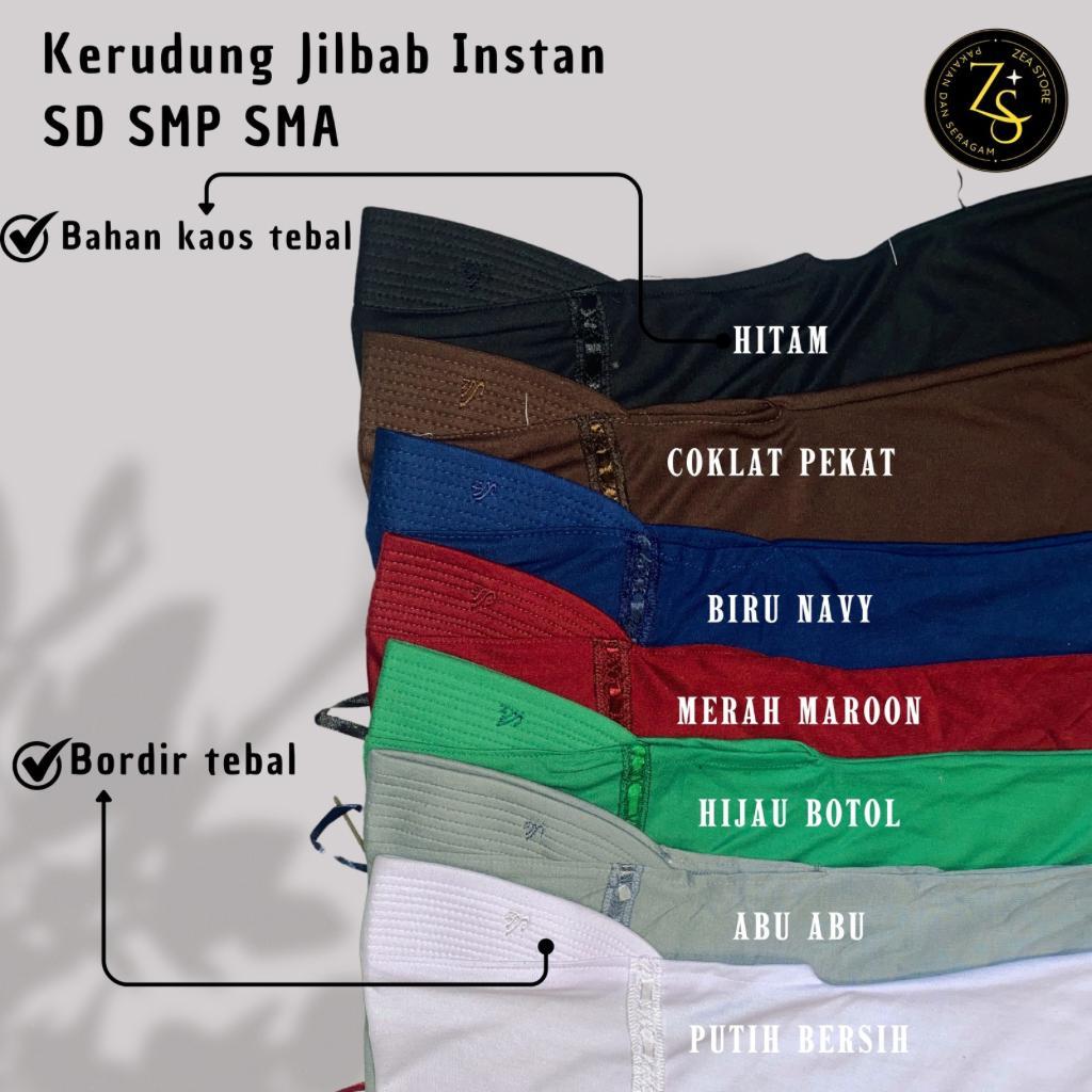 Kerudung Jilbab Instan Anak Sekolah Sd Smp Sma Model Rabbani Bahan Adem Tali Serut Belakang SD SMP S