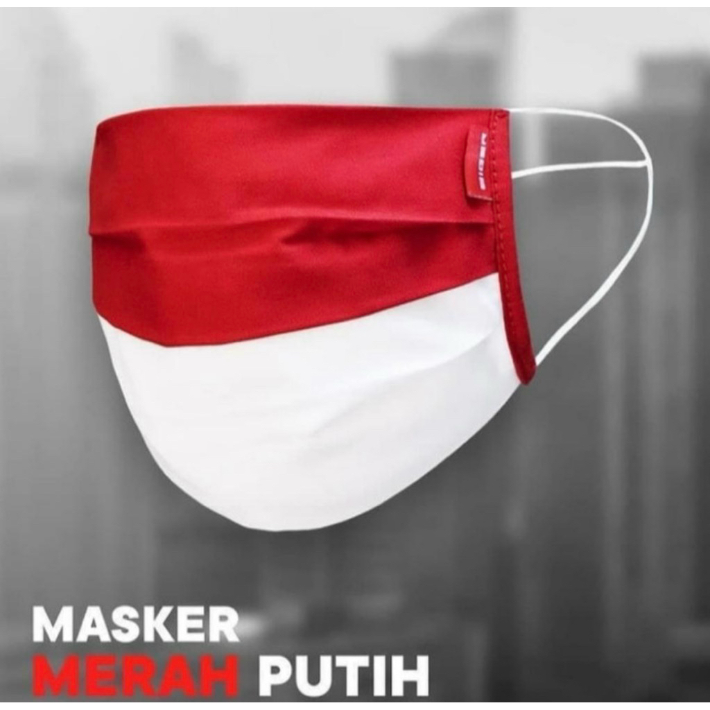 Masker Eiger1989 Merah Putih Face Mask 2 Layers - Original