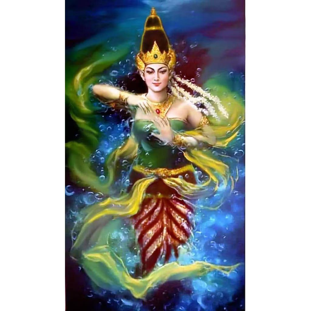 lukisan cetak nyi roro kidul plus bingkai 100x50cm