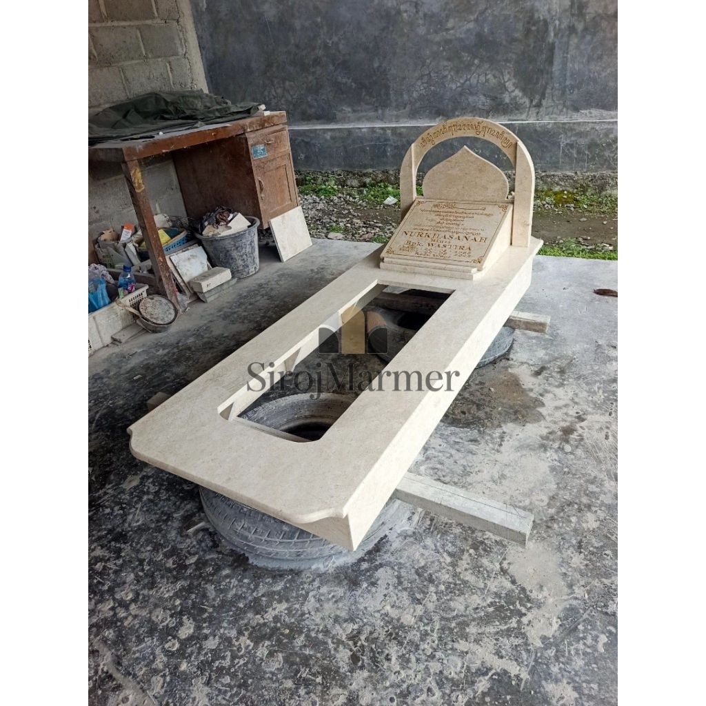 Kijing Makam Marmer Model Minimalis Plus Ukiran Nama