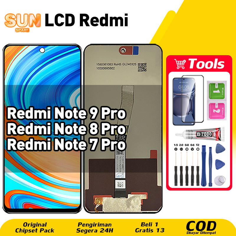 Original For LCD Redmi Note 9 Pro LCD Redmi Note 8 Pro / Redmi Note 7 Pro asli hp layar lcd anti blu