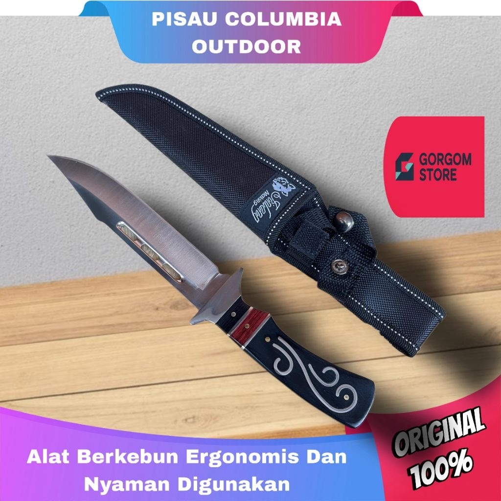 GORGOM Pisau Camping Outdoor Pisau Colombia Baja Hss Untuk Survival