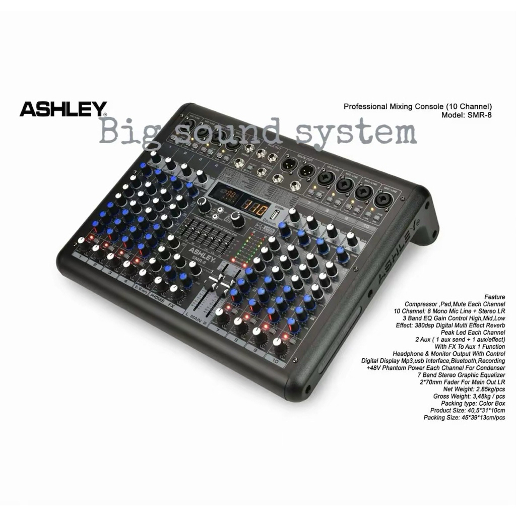 Ashley SMR-8 original mixer audio Ashley