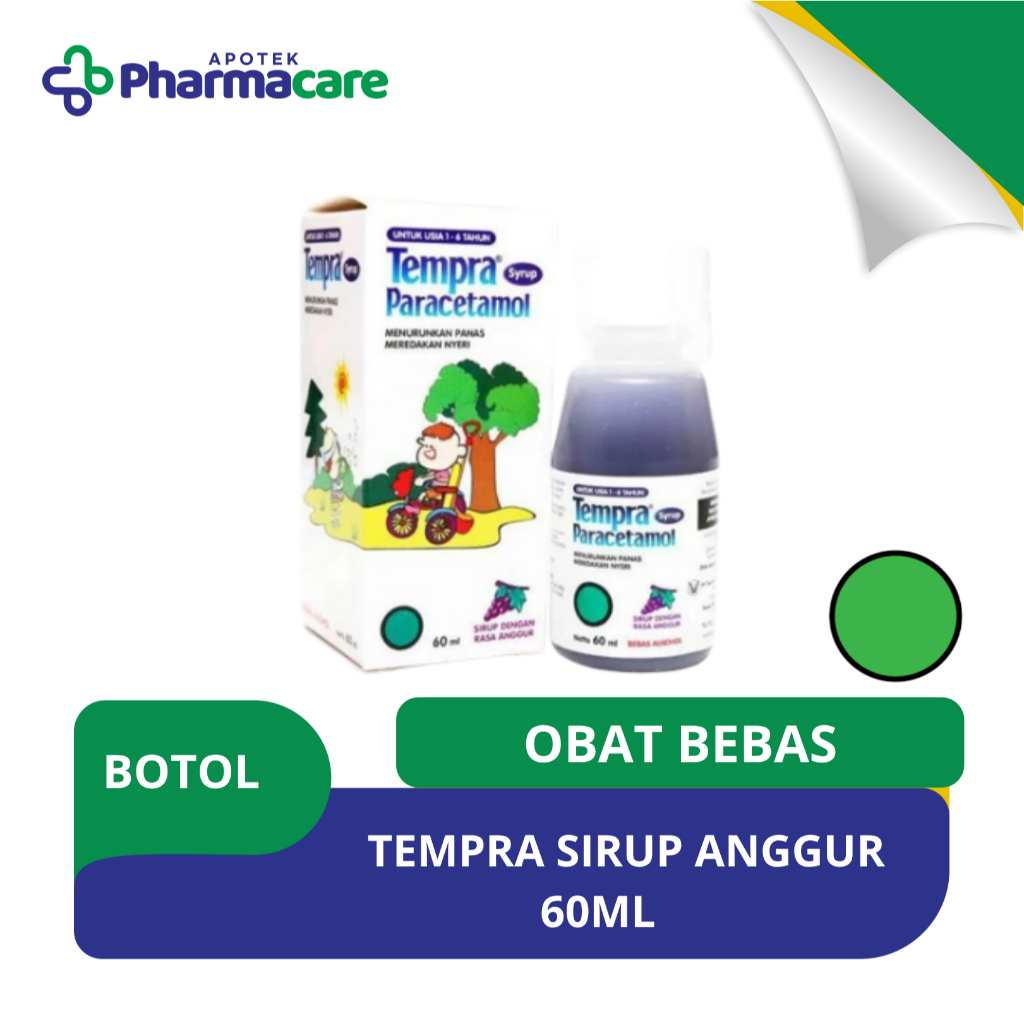PHARMACARE | TEMPRA SIRUP 60ML ANGGUR | TEMPRA SIRUP ANGGUR - PARACETAMOL ANAK - PENURUN DEMAM ANAK 