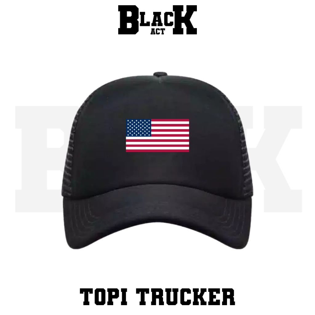 TOPI TRUCKER AMERIKA SERIKAT FLAG