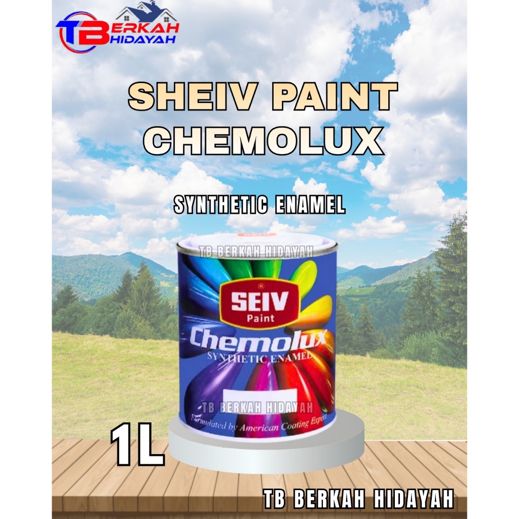 Seiv - Cat Kayu Besi 1 Lt / SEIV Chemolux Cat Minyak Besi / Kayu Putih Doff / White Matte - 180 M