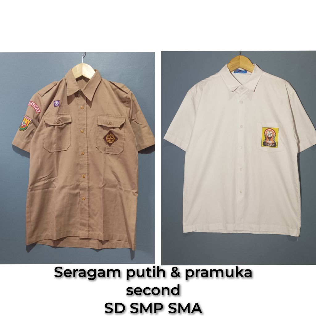 baju seragam sekolah dan pramuka second| seragam SD SMP SMA | all size bekas pakai second PL harga m