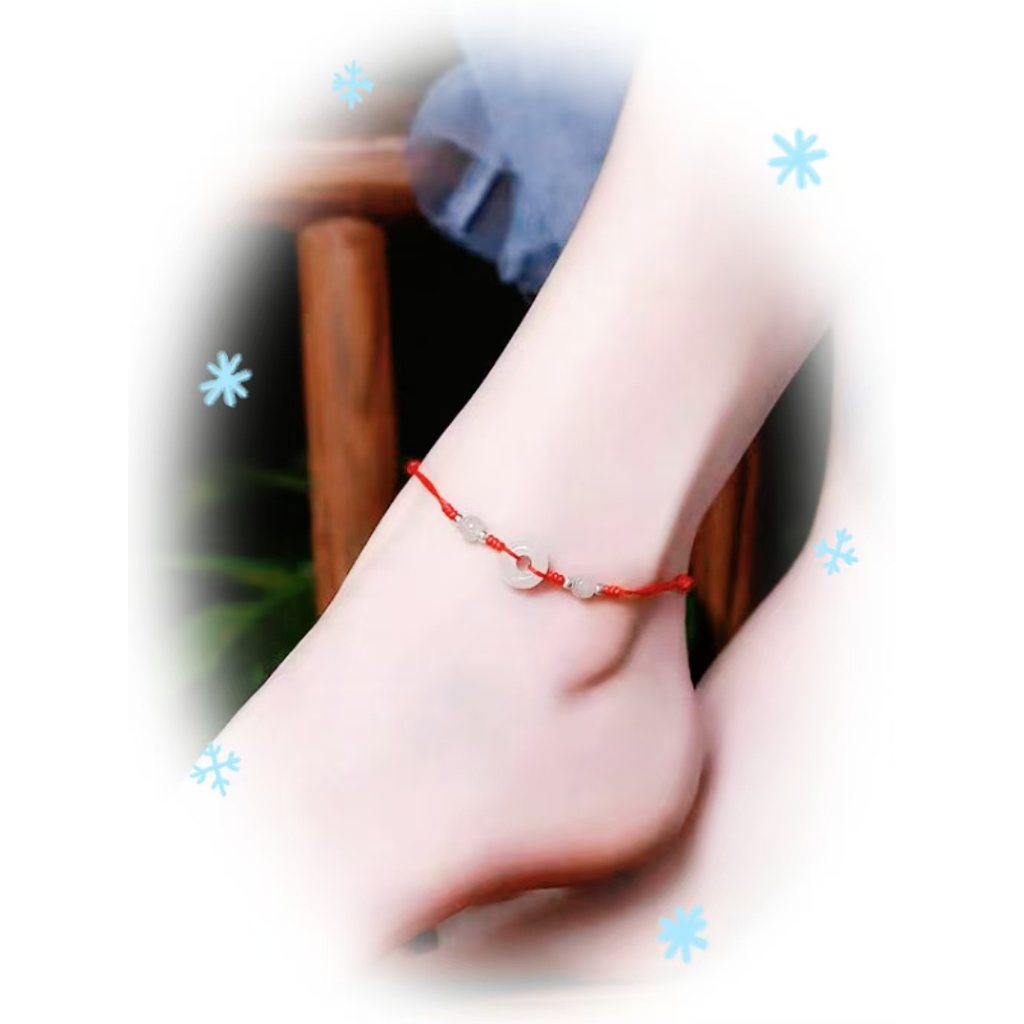 Gelang Kaki Tali Merah Giok Tahan Air NS04