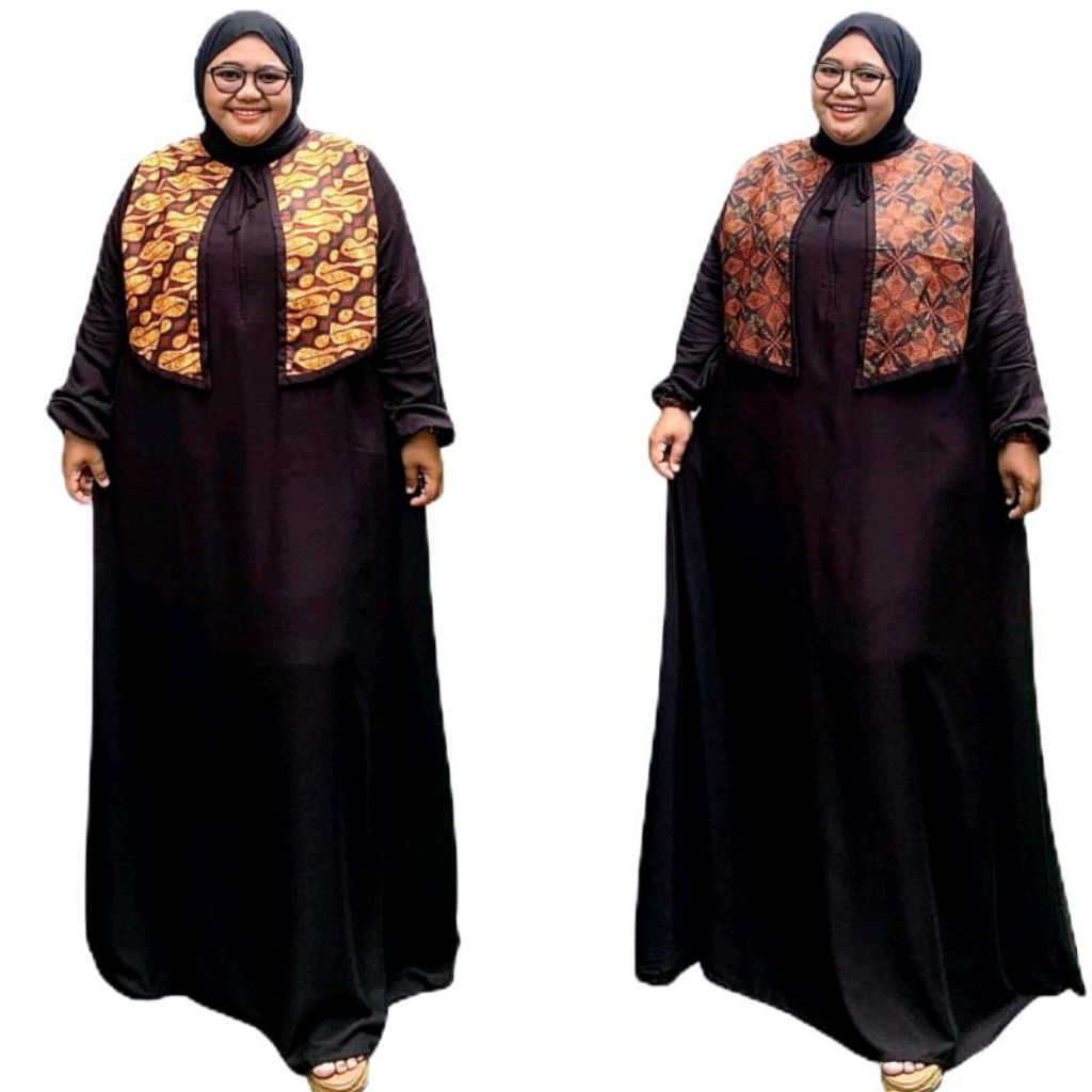 Gamis Kondangan Martini Jumbo Maxy Dress Bahan Katun Twill Batik Ld 120 130 140 150 By Redea