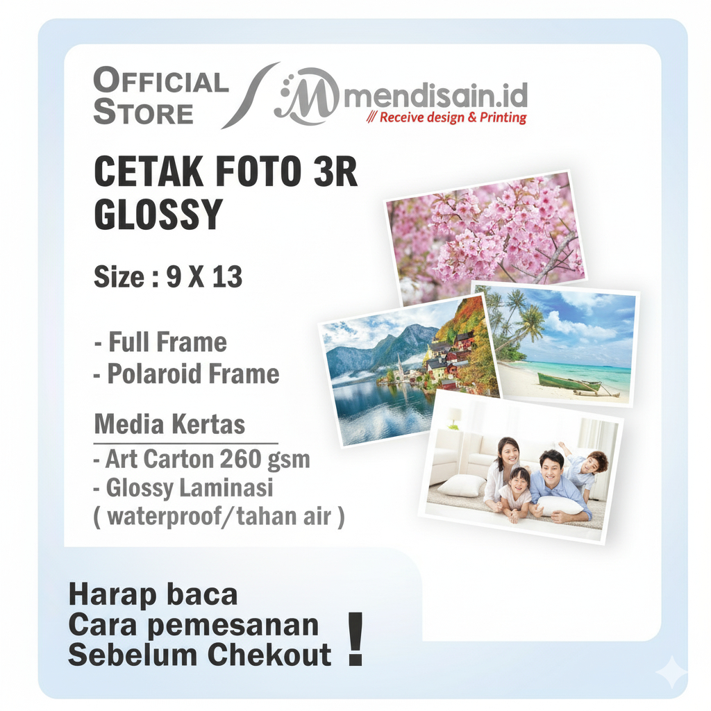 Cetak Foto 3R Glossy - Cetak Foto 3R full laminasi glossy - Foto 3R Custom