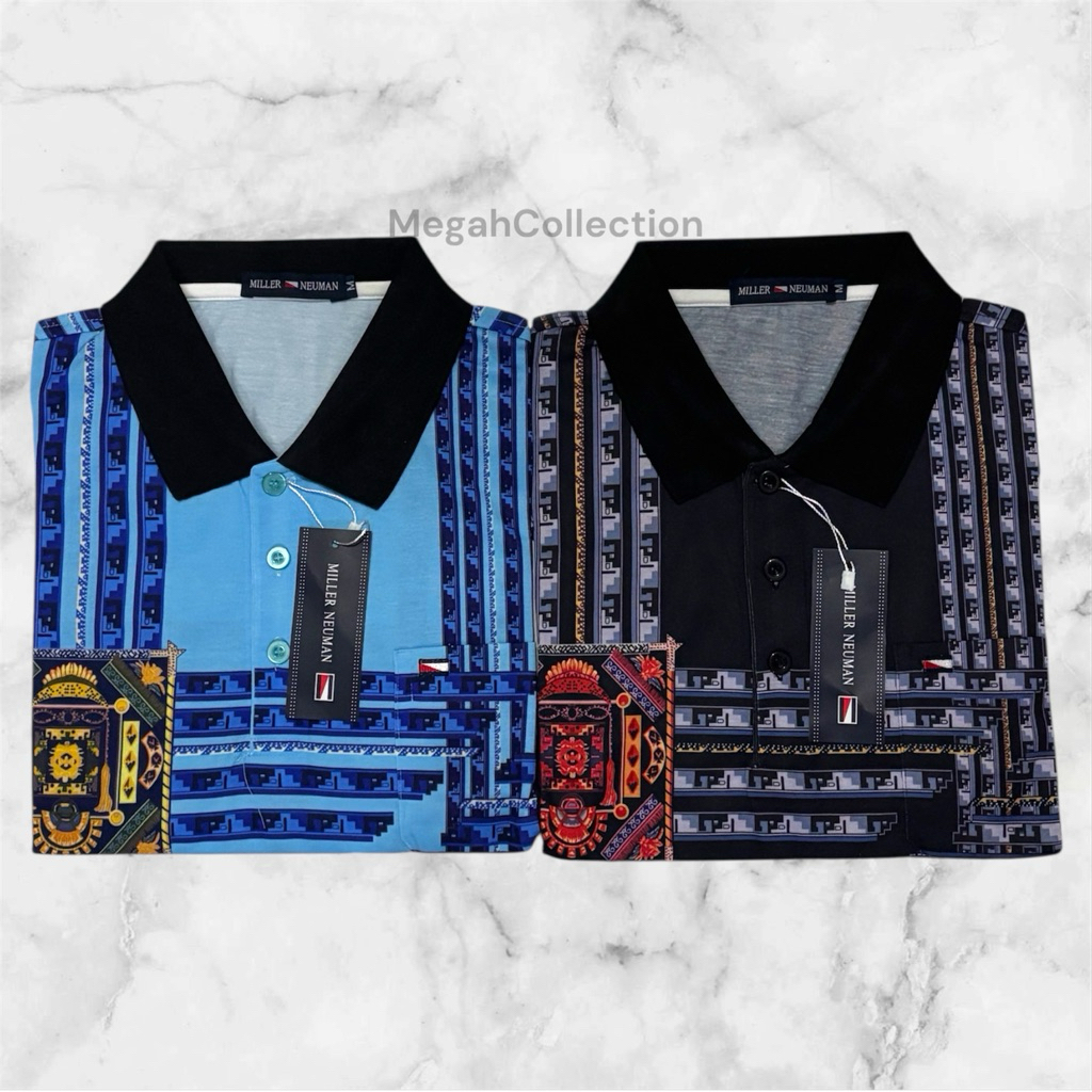 Kaos Kerah Pria Premium Miller Neuman Terbaru Corak mirip Croco**le
