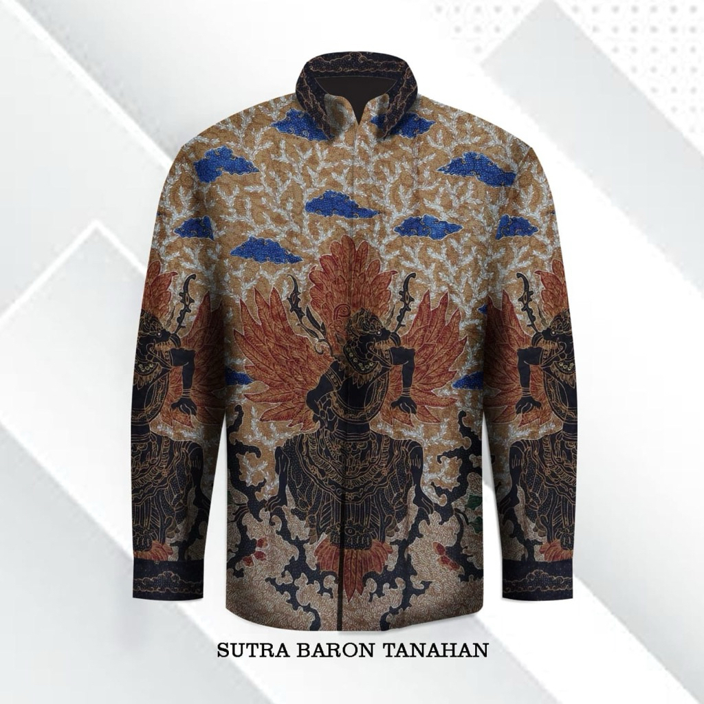 Kain batik tulis sutra tanahan kemeja pria