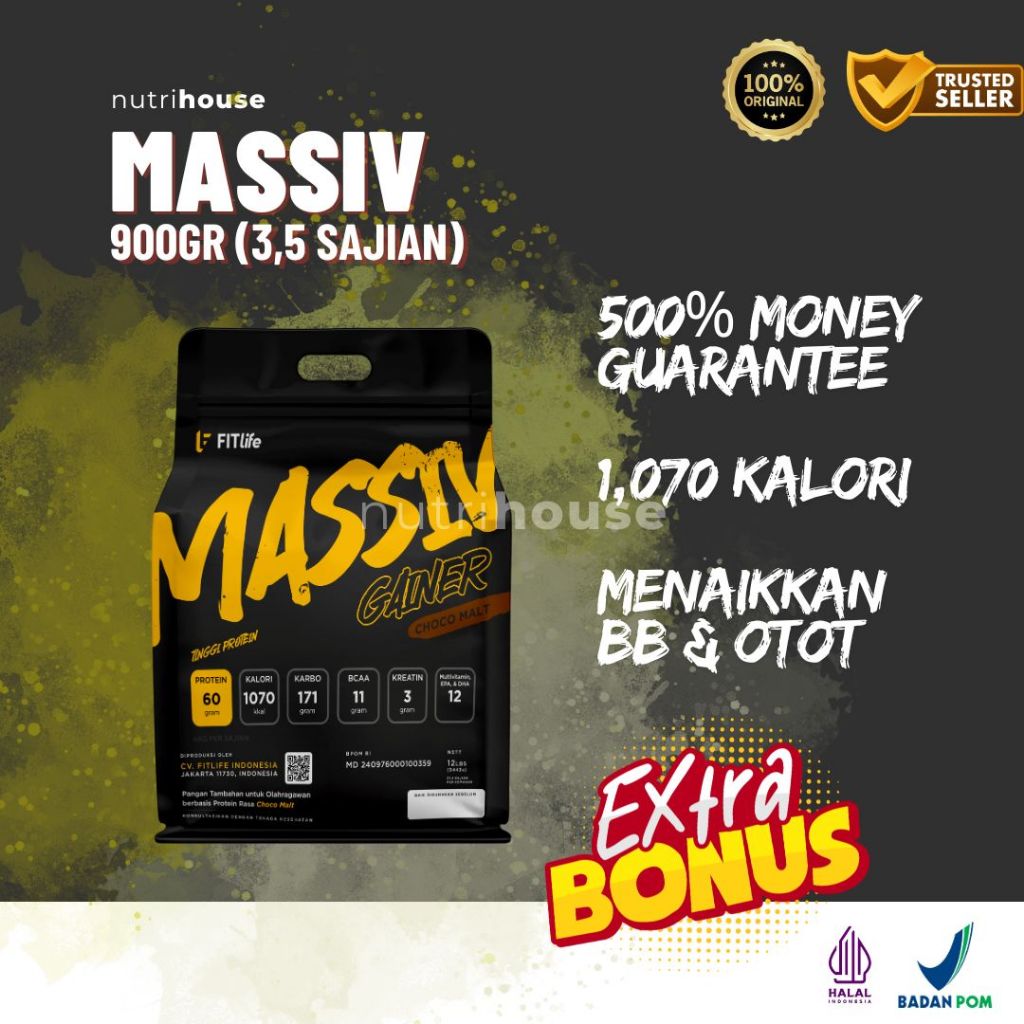 FITlife Massiv Gainer 2lbs 900gr Mass Gainer Massiv