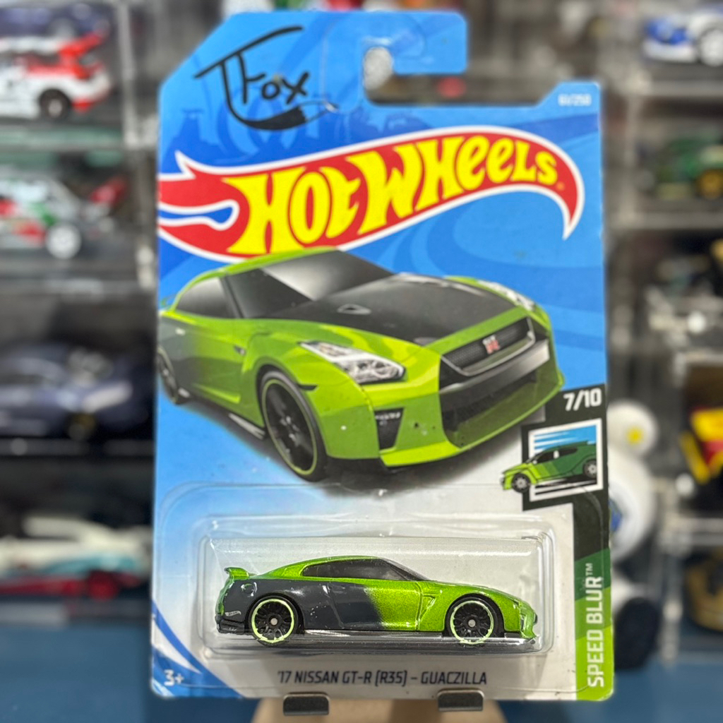 Hot Wheels ‘17 Nissan GT-R (R35) - Guaczilla Tfox Green [Free Protector] | HW Speed Blur