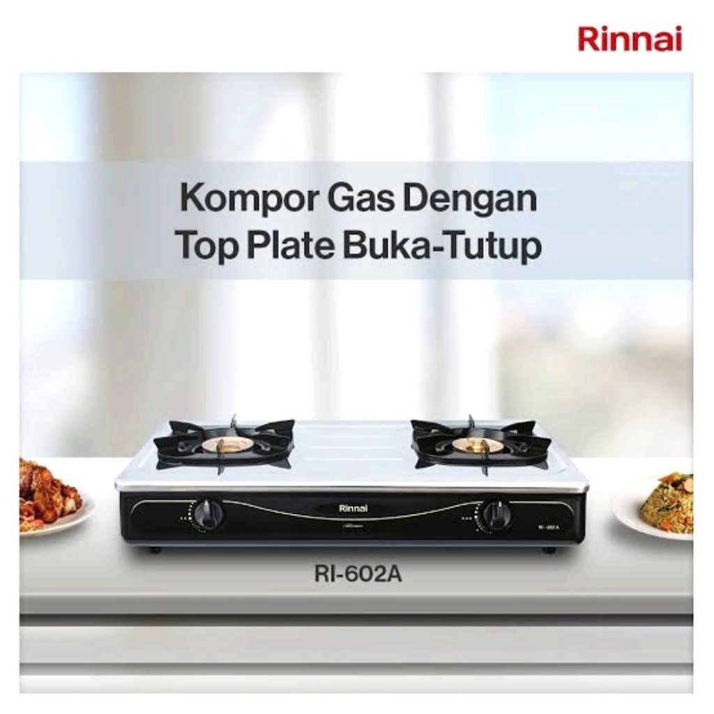 Kompor gas RINNAI 602A stainless / kompor rinnai / RI 602 A / kompor rinnai stainless tinggi