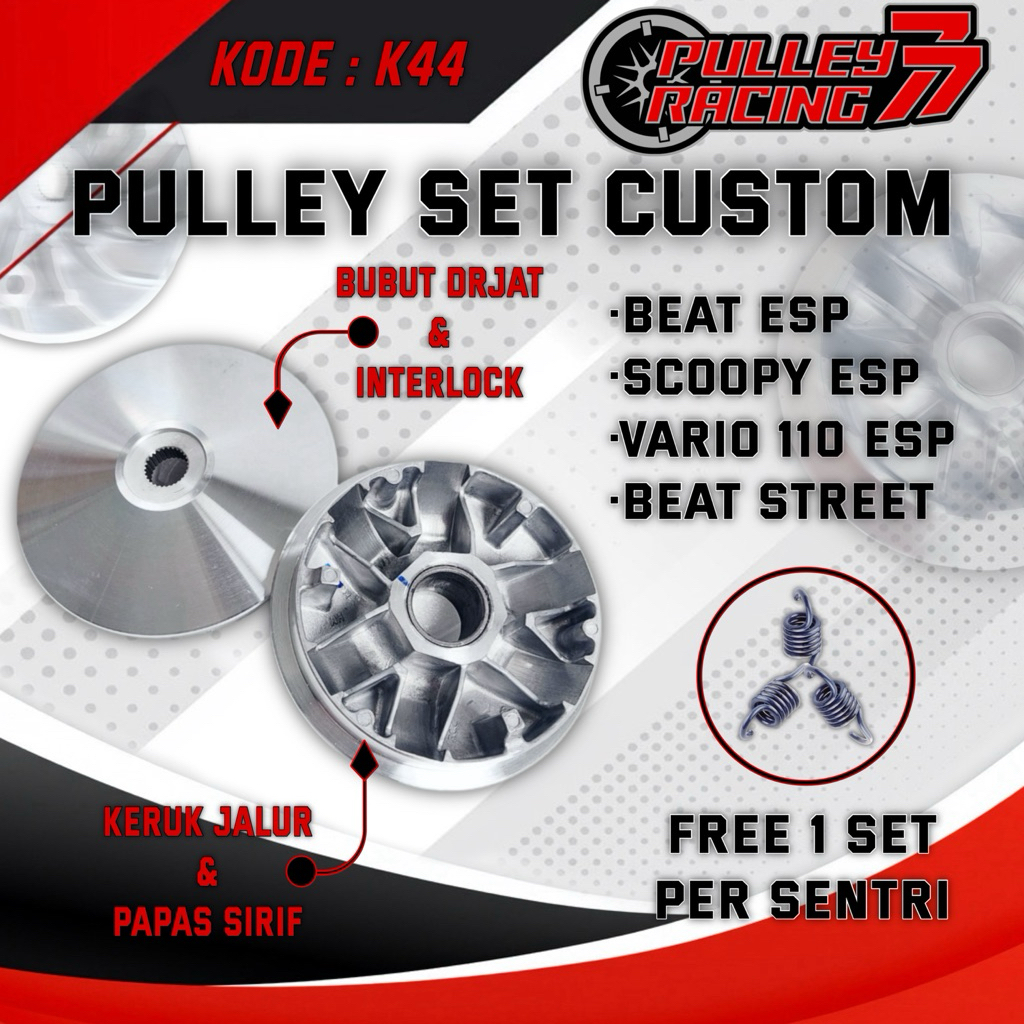 PULLEY RUMAH ROLLER FULL BUBUT Beat Esp, Beat Street, Scoopy Esp, Beat Pop Bubut Kerok Jalur Kode K4