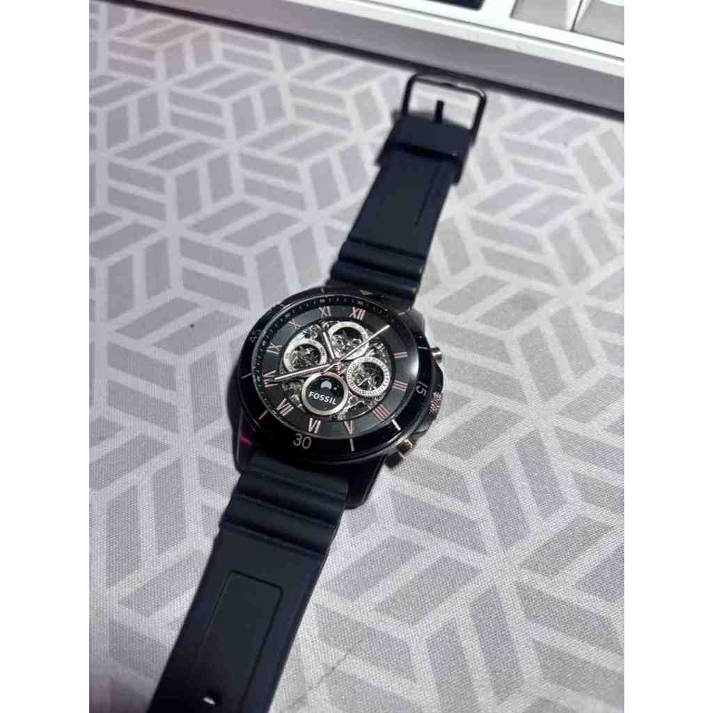 Fossil Grant Sport Automatic Black Rubber Jam Tangan Pria - ME3138 -  Preloved