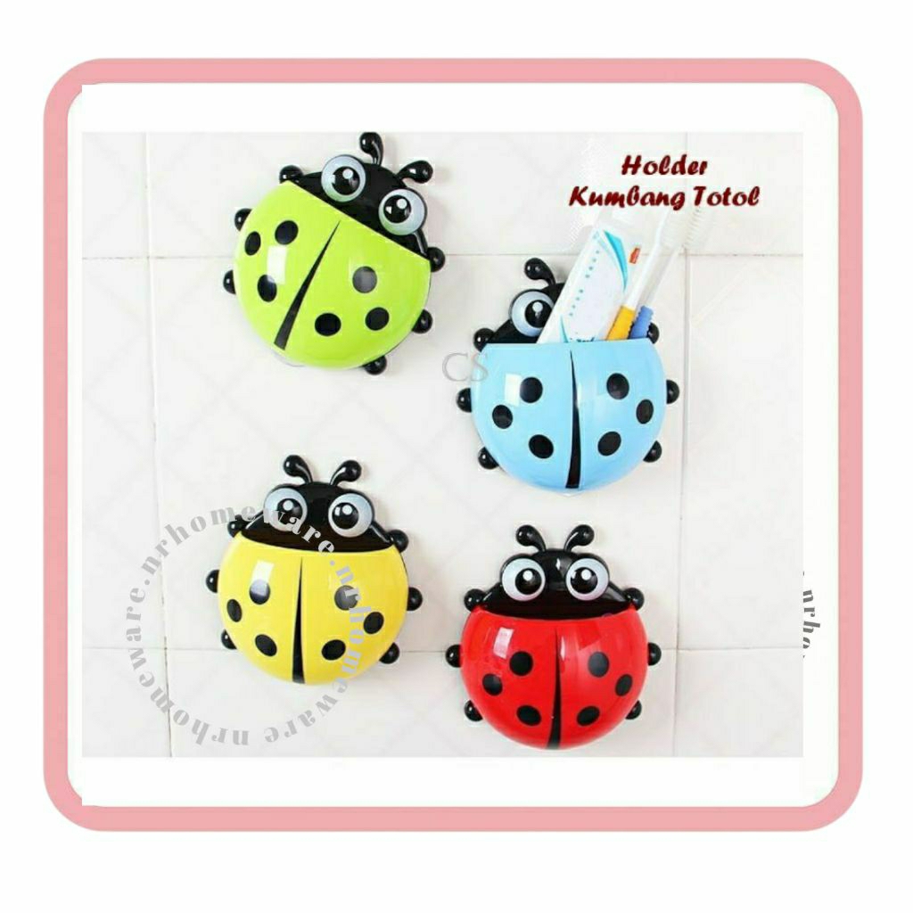 NR Homeware AMP ONLINE STORE - Tempat Sikat Gigi Ku m bang Lady Bug Organizer Odol Tooth Brush Holde