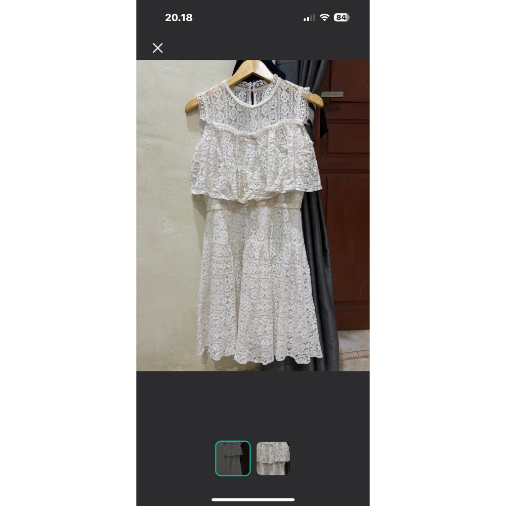 dress brokat putih