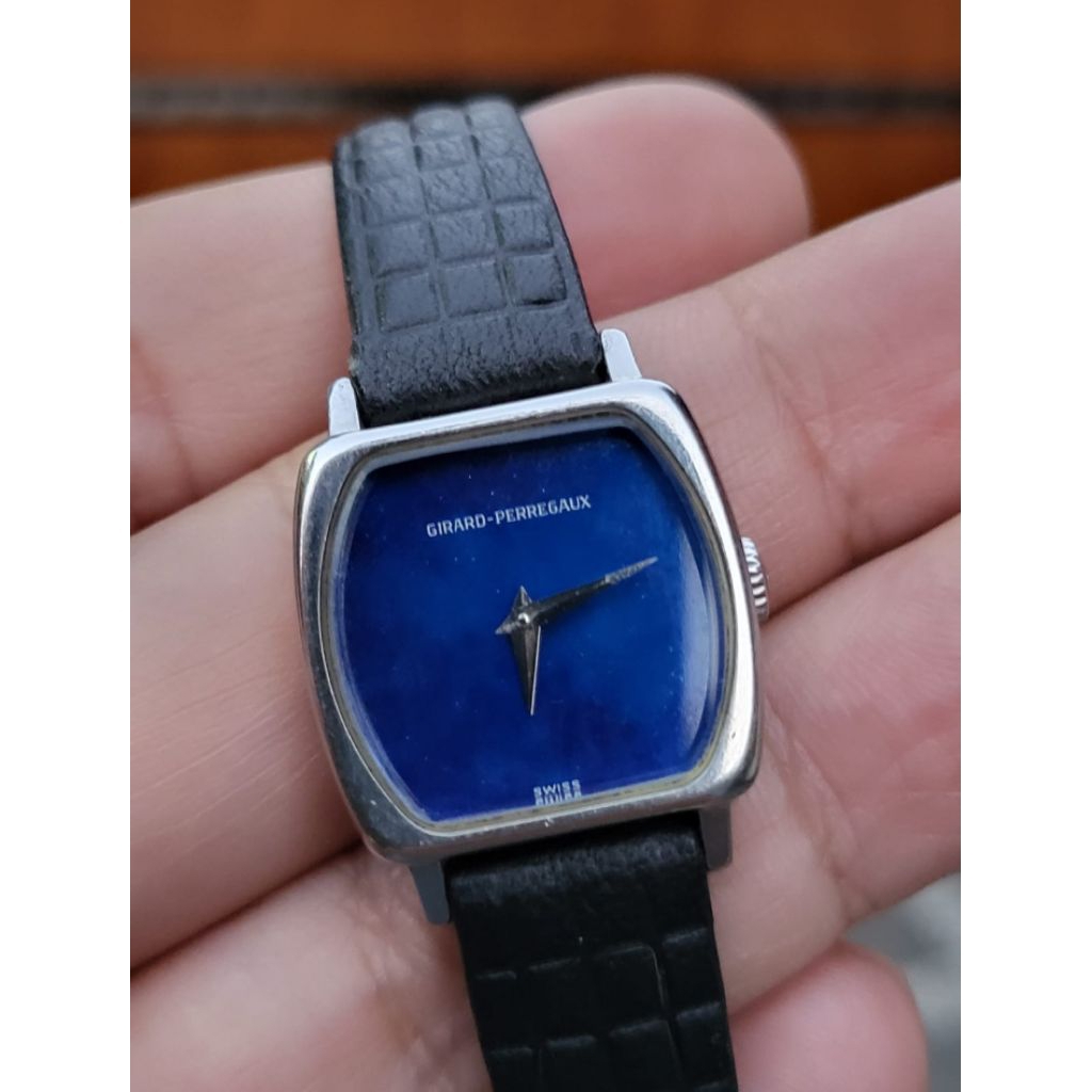 Jam tangan Girard perregaux/ vintage / unik / blue dial / manual winding