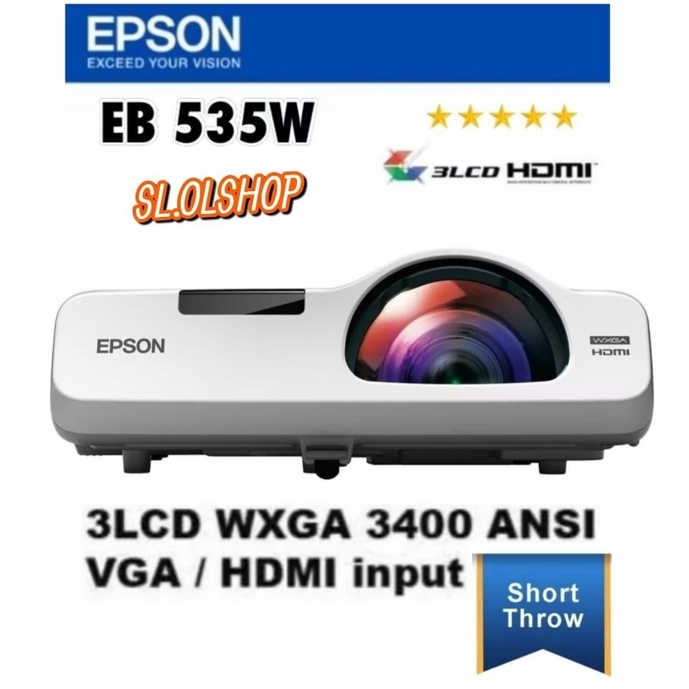 Projector Epson EB 535W WXGA 3LCD SHOT THROW HDMI