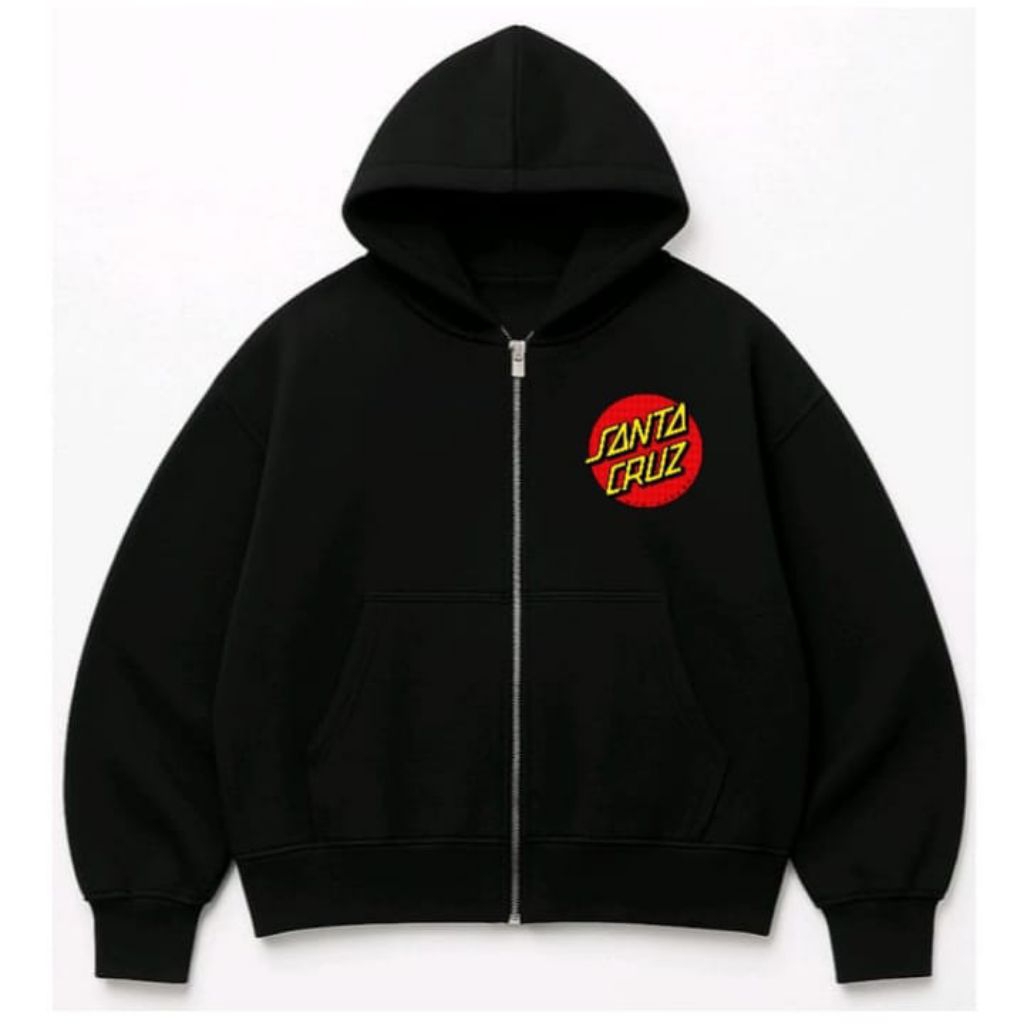 Hoodie zipper oversize santa cruz