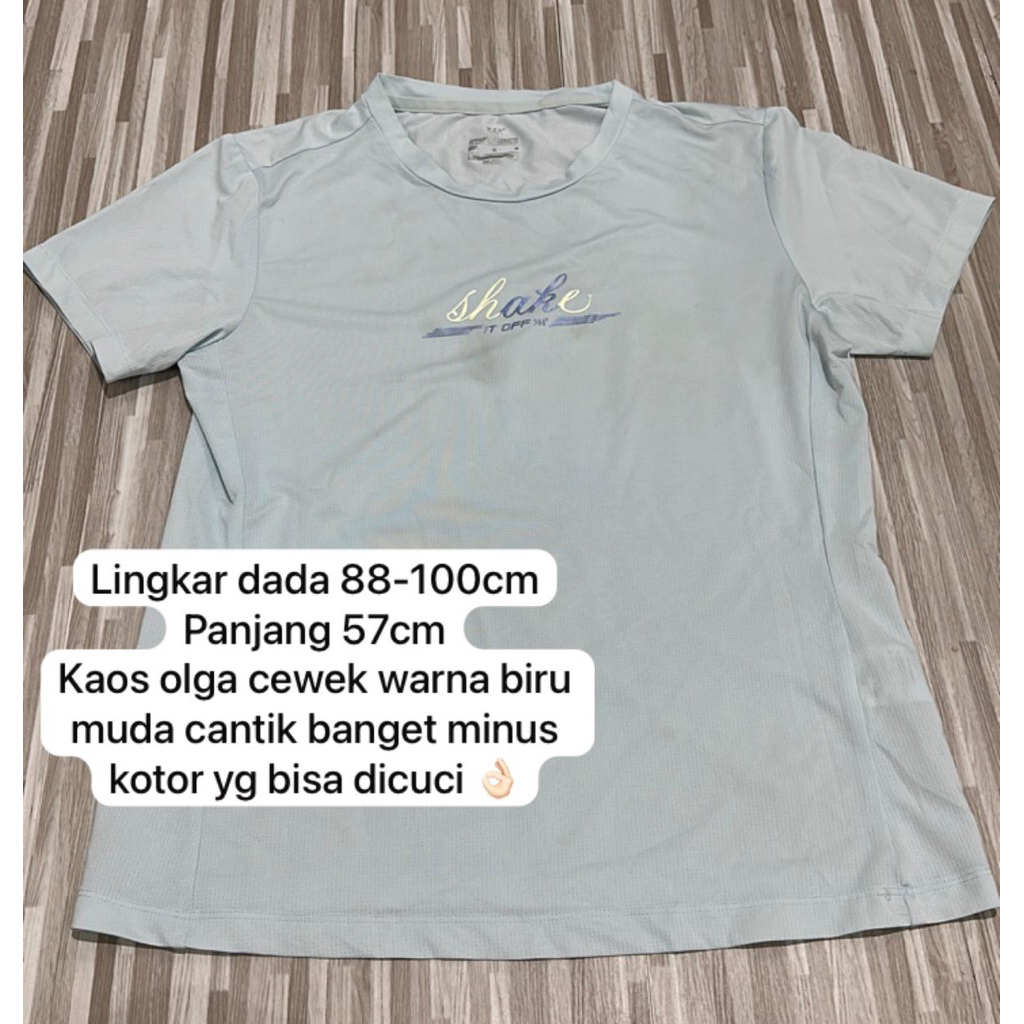 Kaos olga cewek warna biru muda brand