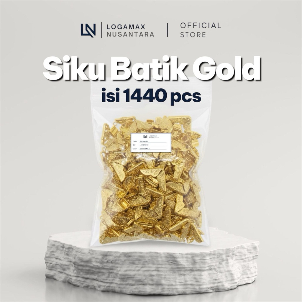(10 GROSS / 1440 PCS) SIKU BATIK EMAS LOGAMAX/ SIKU SUDUT BUKU / SIKU BUKU WISUDA / SIKU BUKU YASIN 