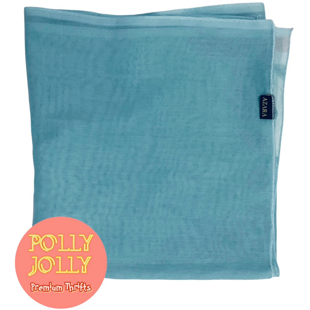 AZARA - Hijab Segi Empat Warna Biru Terang Muda (Preloved)