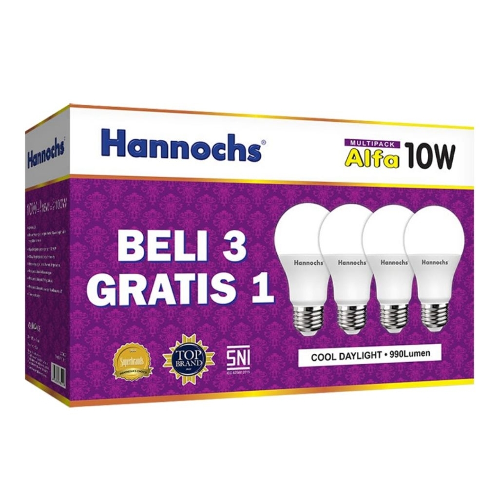 Hannochs Alfa Lampu Bohlam LED Multipack 10 Watt