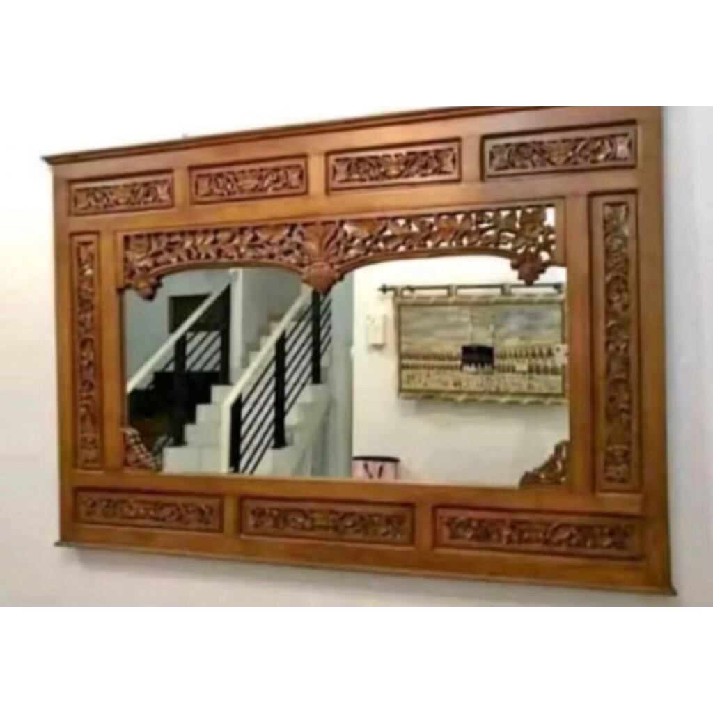 FIGURA KACA CERMIN KAYU JATI | CERMIN HIAS MEJA HIAS FIGURA KACA FURNITURE JATI JEPARA