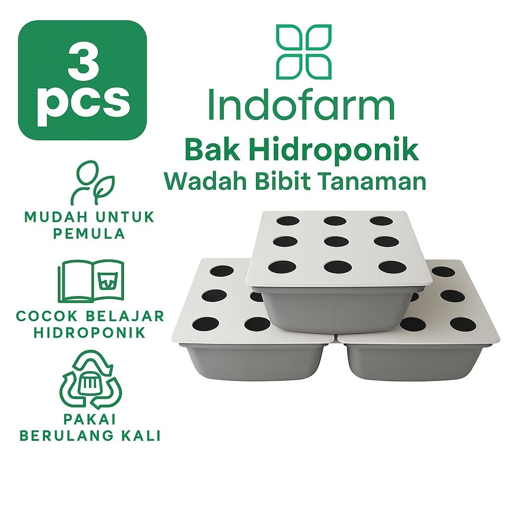 Bak Hidroponik 27 Lubang + Tutup Impraboard Indofarm