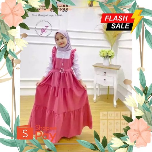 Gamis Livy dress anak umur 5 sampai 8 tahun / LIVY DRESS / Gamis anak perempuan kekinian bahan moscr