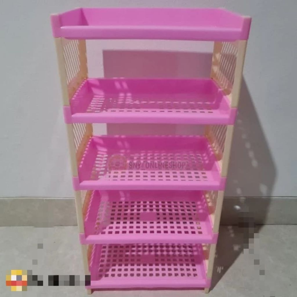Rak Susun Plastik 5 Susun BARU Durio Lemony Plast 30x20x62 Rak 5 Susun