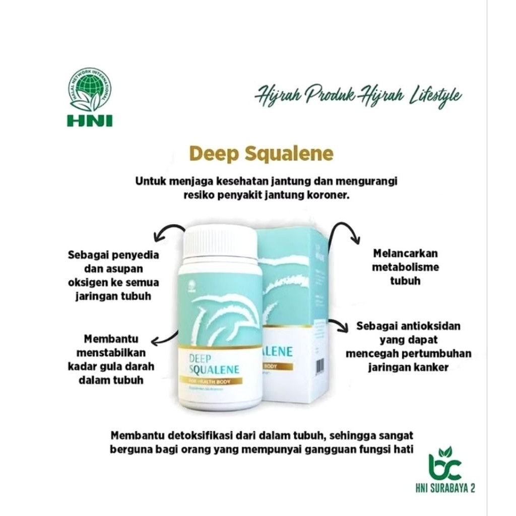 Deep Squa HNI HPAI Asli Minyak Ikan Hiu Obat Jantung Koroner dll isi 100Softgel
