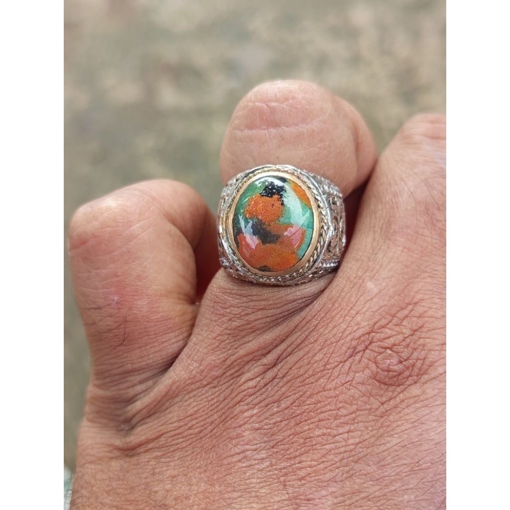 batu bacan kembang motif badut