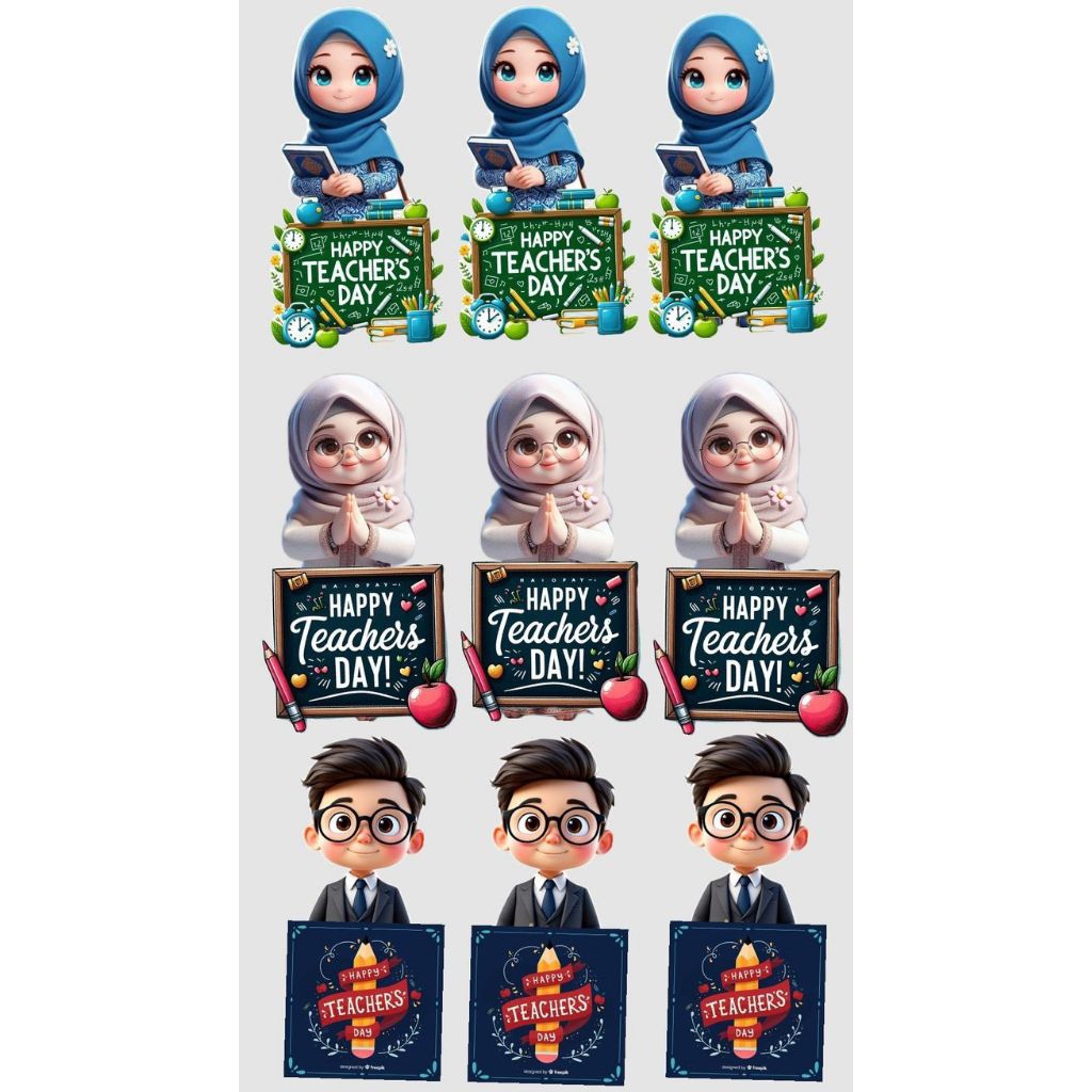 Topper Cake HARI GURU l KUE ULANG TAHUN TEMA HARI GURU