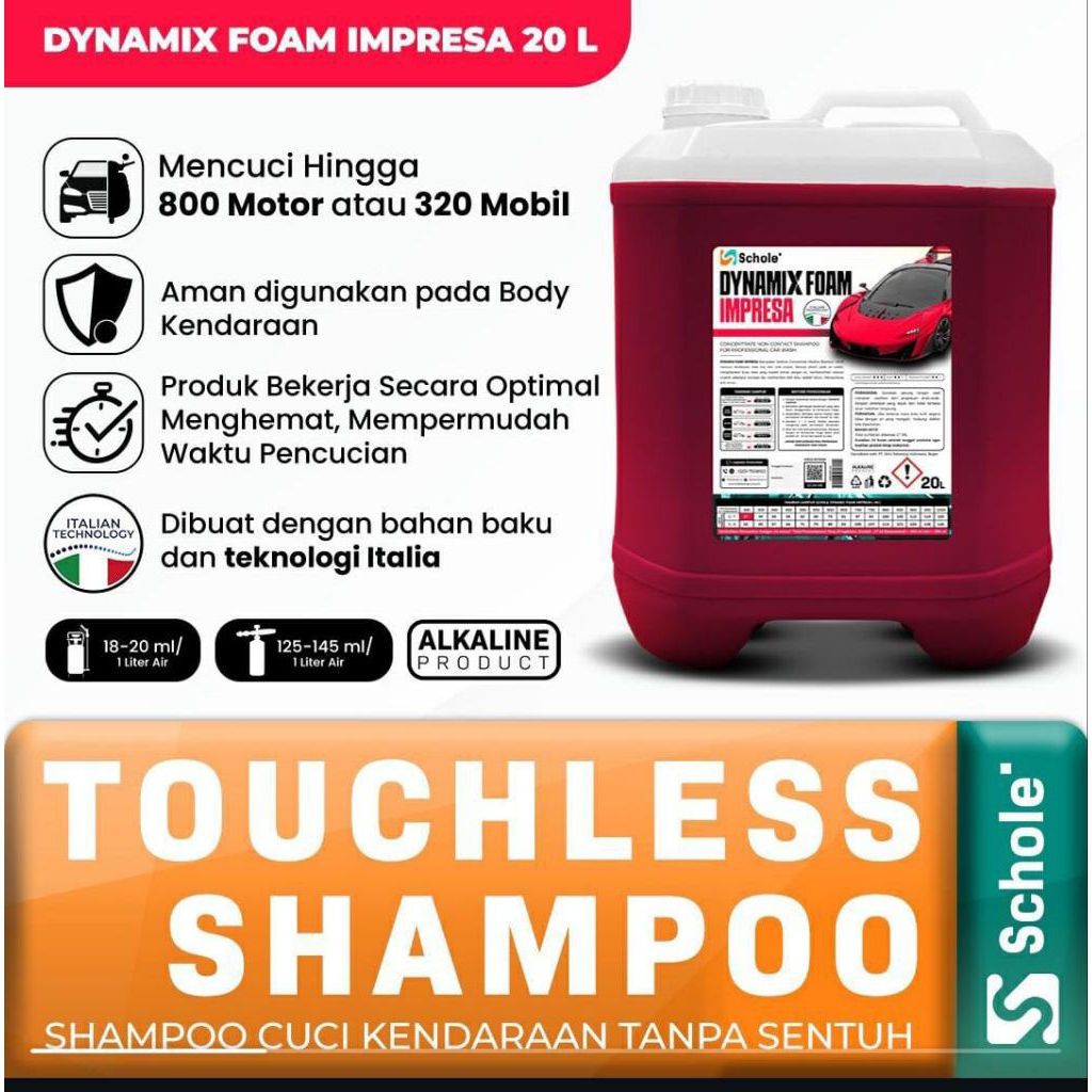 Shampo cuci kendaraan tanpa sentuh / touchless schole Dynamix foam impresa ripeck 2 KG