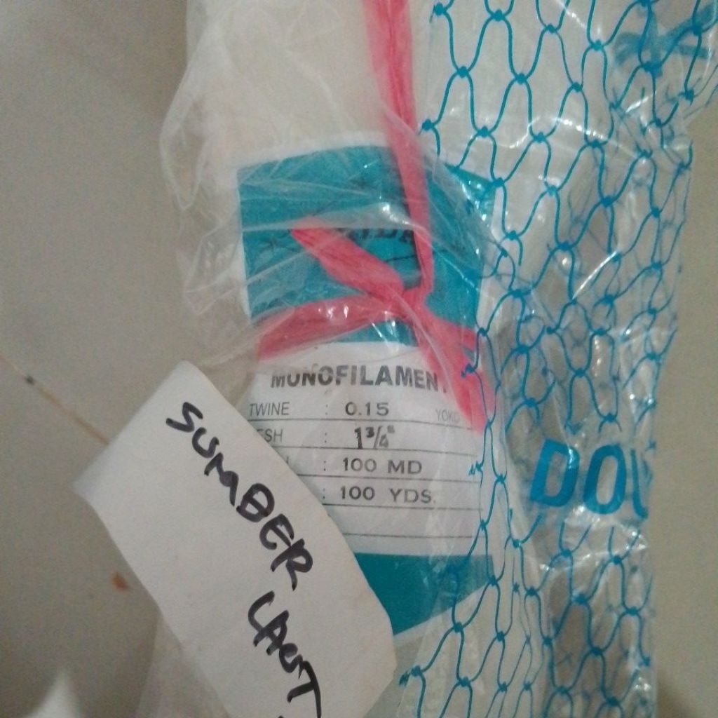 jaring ikan Arida 1¾ inch 0.15 100/100 yoko / mata jaring berdiri jaring arida