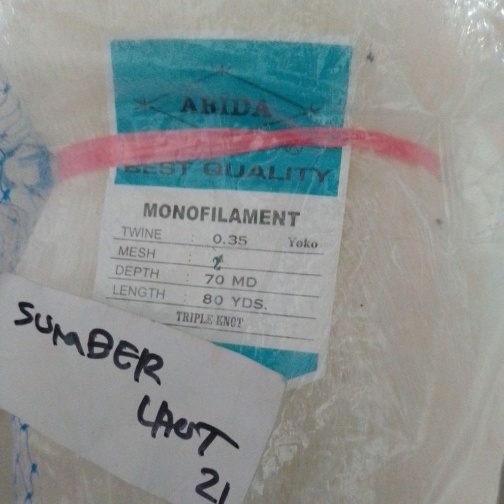 jaring ikan ARIDA 2 INCH 0.35 70/80 YOKO TK / TRIPELKNOT JARING ARIDA JARING BAHAN JALA JARING IKAN