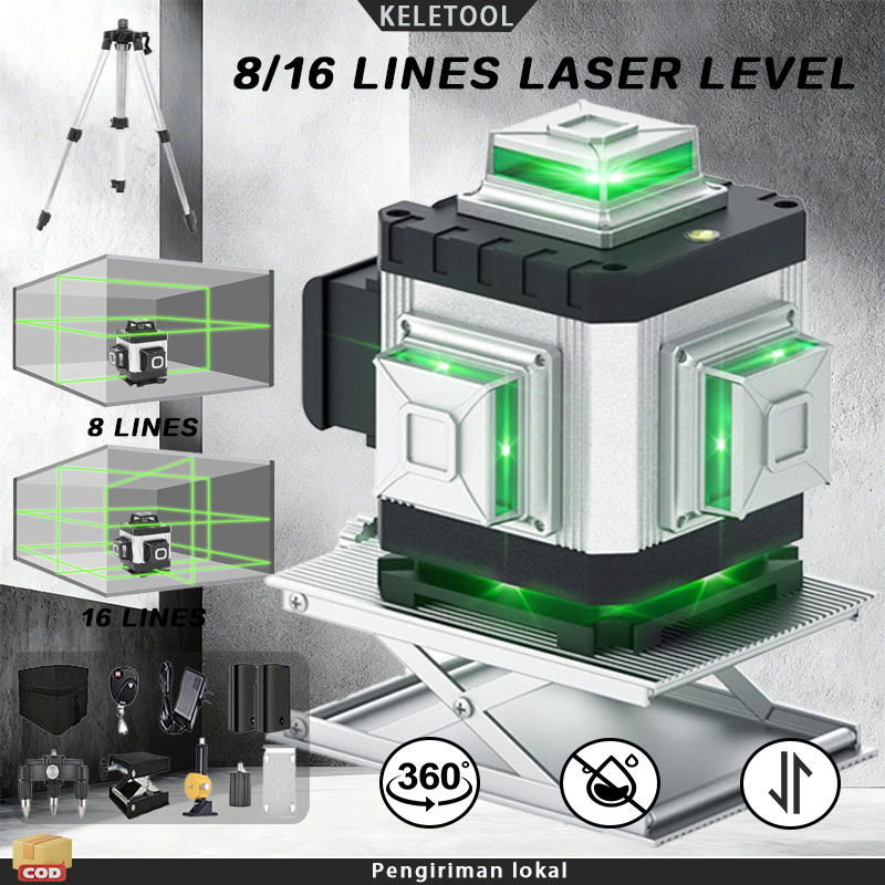 Laser waterpass presisi 4D Waterpass laser Level 4 in 1 Convenyy Laser level leveling Multifungsi La