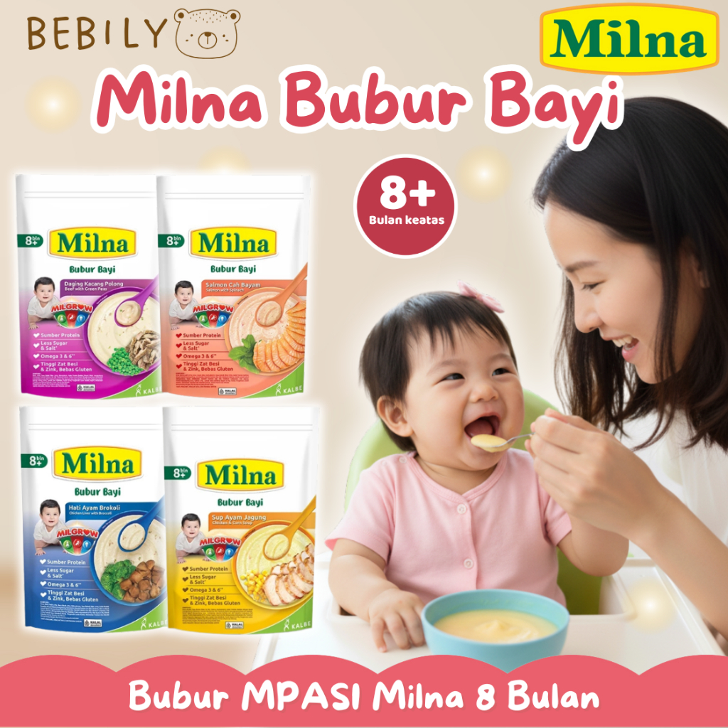 Milna Bubur Bayi 8 Bulan Milna Bubur MPASI bayi Bubur Bayi Milna GLUTEN FREE Tanpa Pengawet