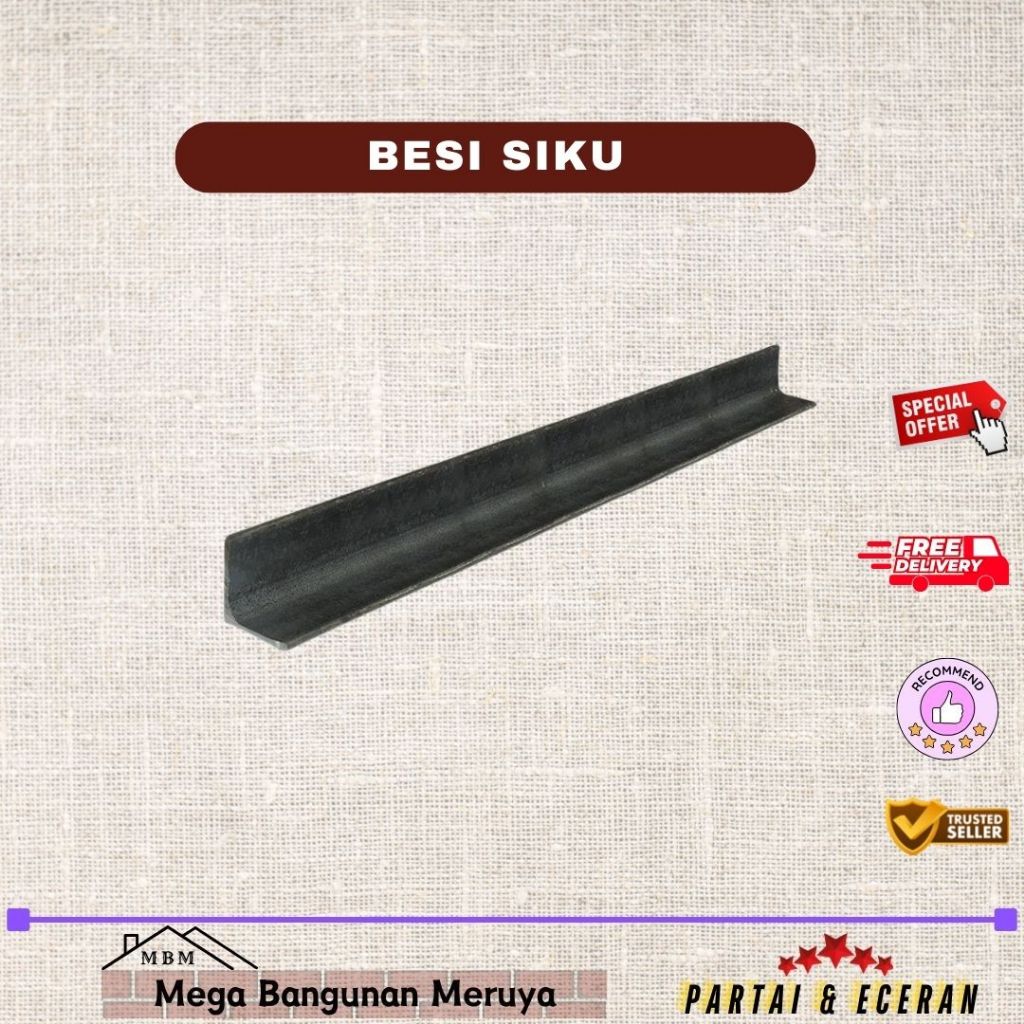 Besi siku 3x3 (3mm) 6M / besi siku 6 Meter