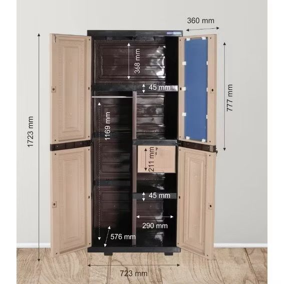 Lemari 2 Pintu Plastik Olympic Bestplast Full rak BMC RATTAN | Lemari Plastik Murah Palembang